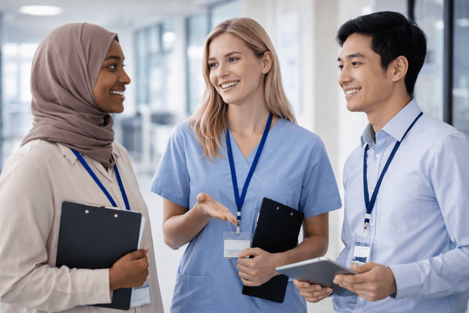 Clinical coding professionals standing together